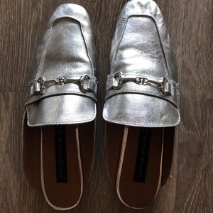Steven by Steve Madden silver loafer slide
